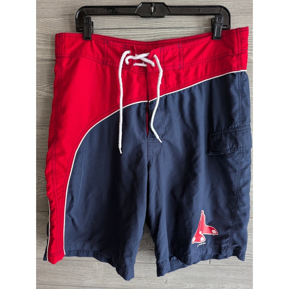 Boston Red Sox MLB Board Shorts Mens Large Navy Red G-III Swim Trunks
